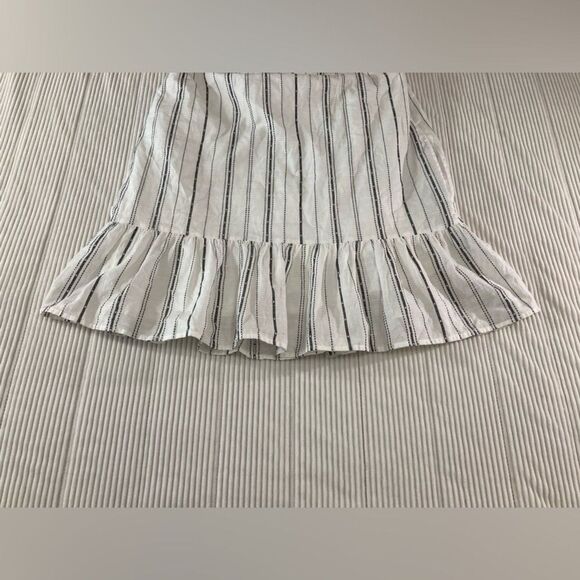 LOFT Beach Dress Women’s 2 White Black Embroidered Halter Mini Cotton Summer - Picture 4 of 11